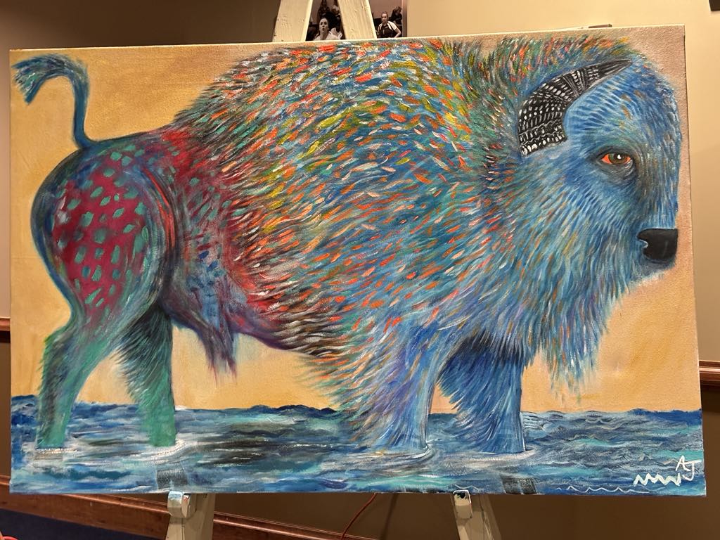 "Buffalo at Tar Creek" ORIGINAL 48" x 72" Canvas Painting