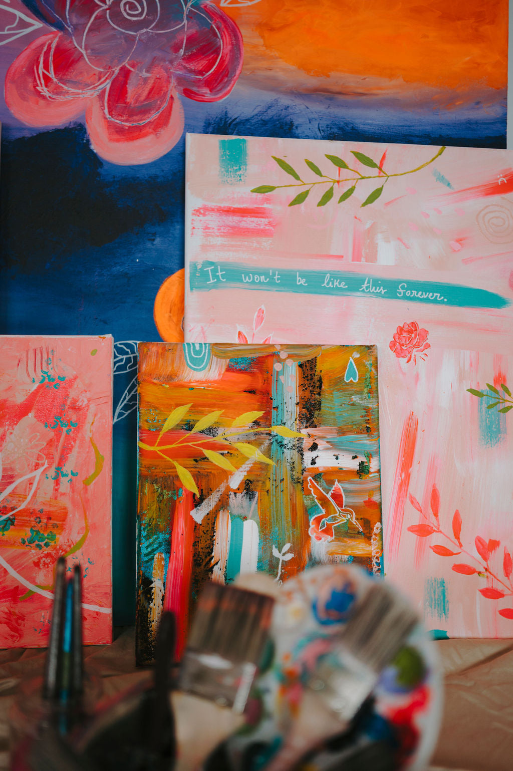 "Colibri" ORIGINAL 11"x14" Canvas Painting