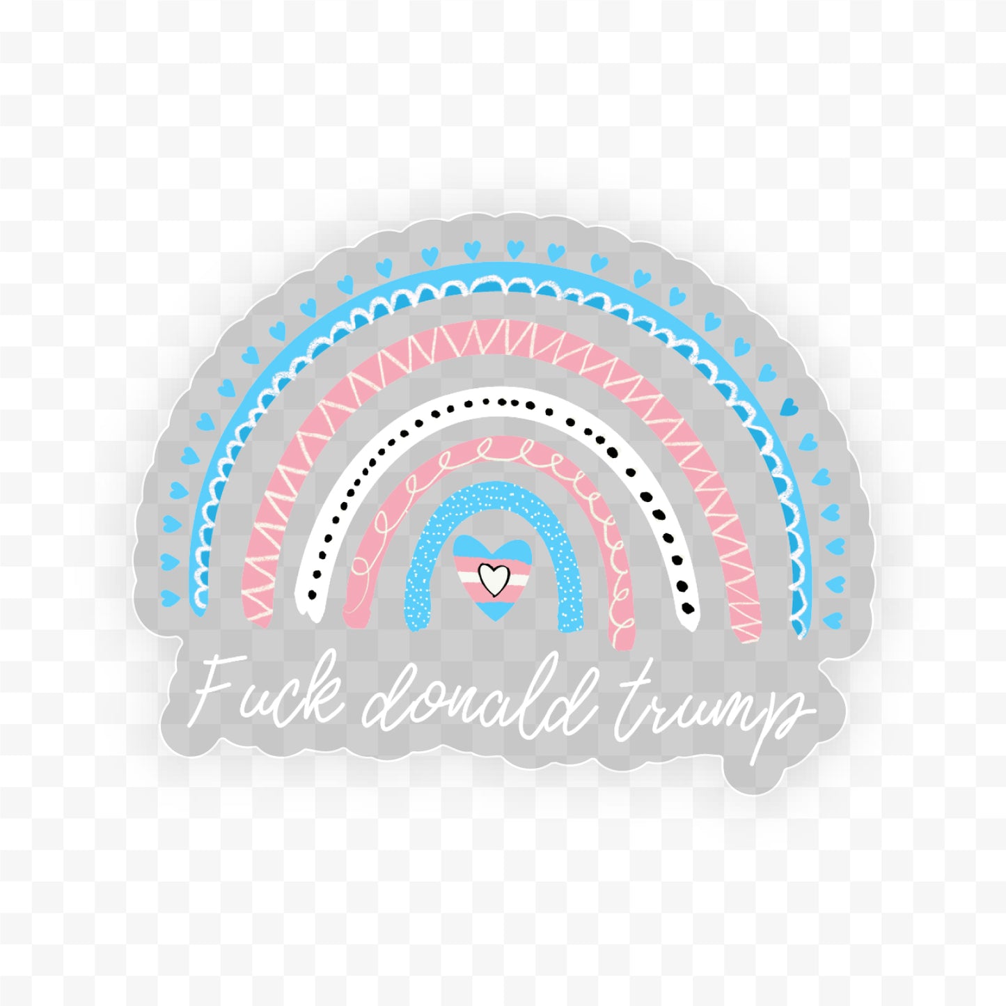 "Fuck Donald Trump" 2.0" x 1.6" Trans Rainbow Clear Sticker