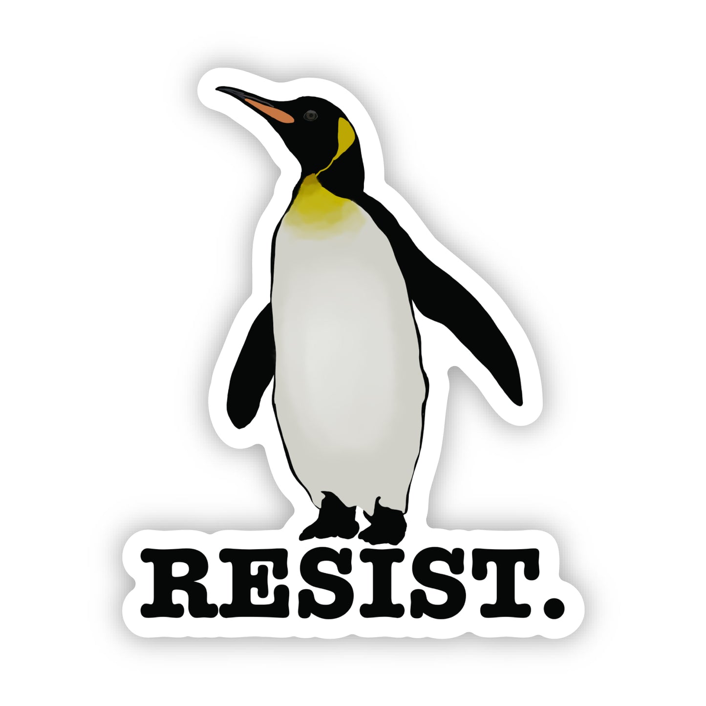 "Resist" 2.4" x 3.0" King Penguin Vinyl Sticker