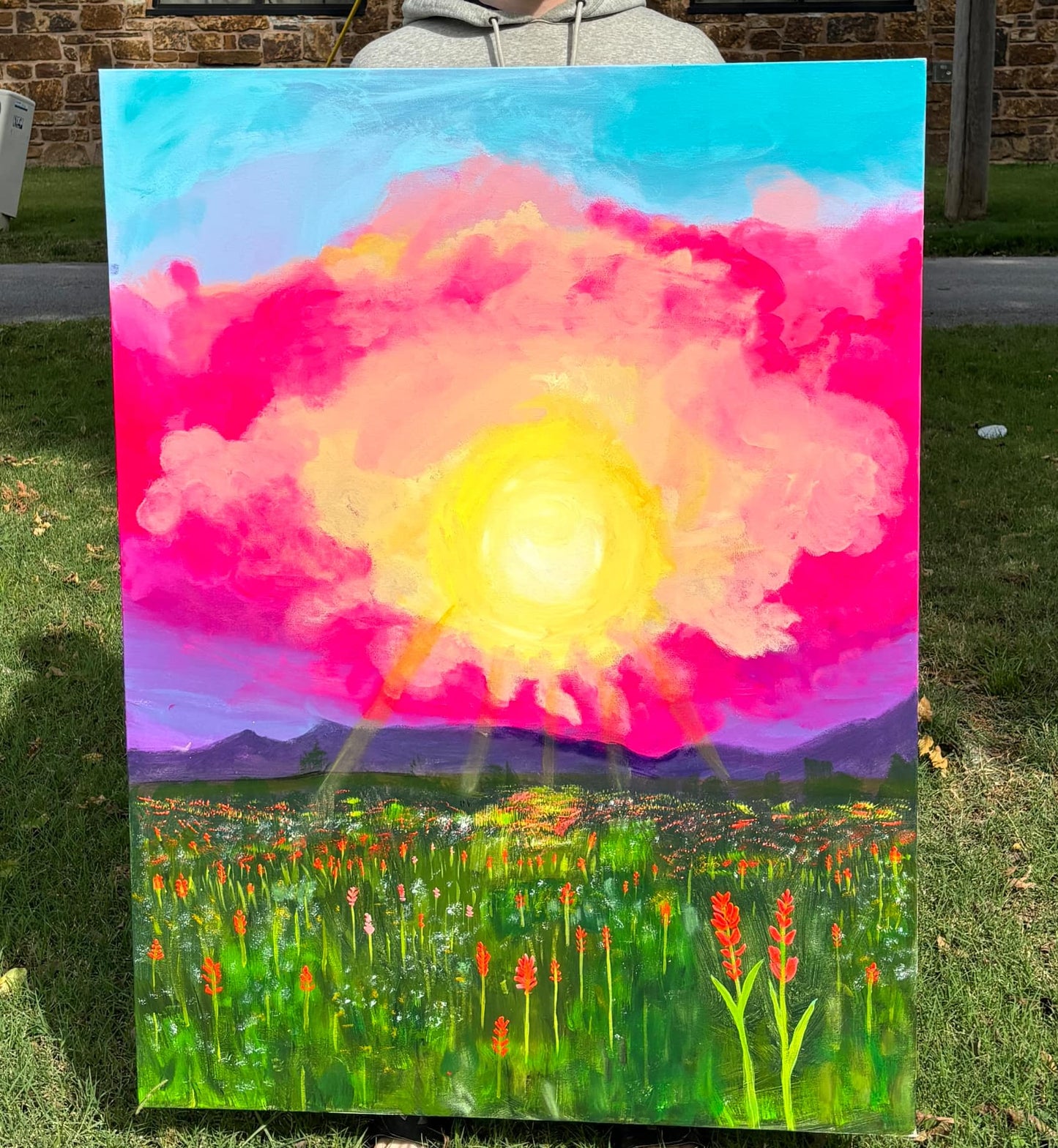 "We Saw The Same Sunset" ORIGINAL 36"x48" Canvas Painting