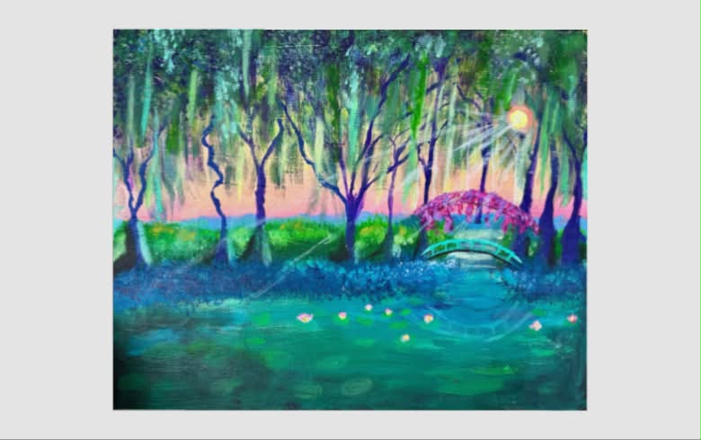 "Like Giverny" 16" x 20" ORIGINAL Canvas Painting