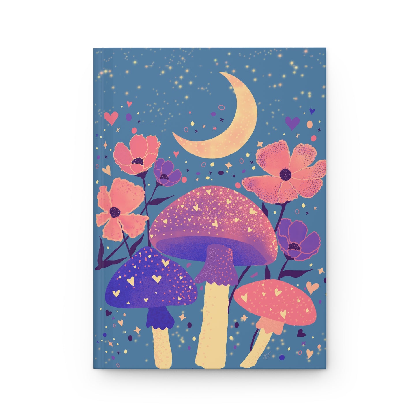 "Mushroom Floral" (In Purple) Hardcover Journal