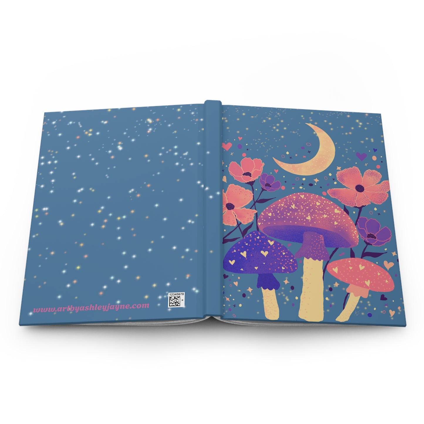 "Mushroom Floral" (In Purple) Hardcover Journal