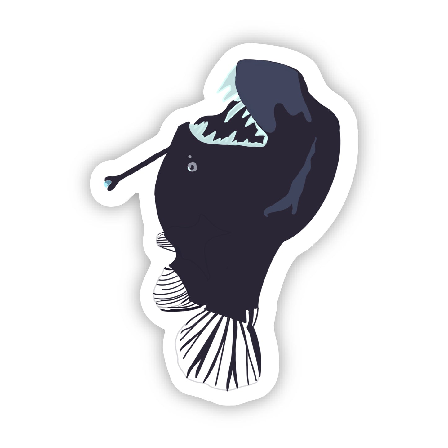 "Black Devil Angler Fish" 2.2"x3.0" Vinyl Sticker