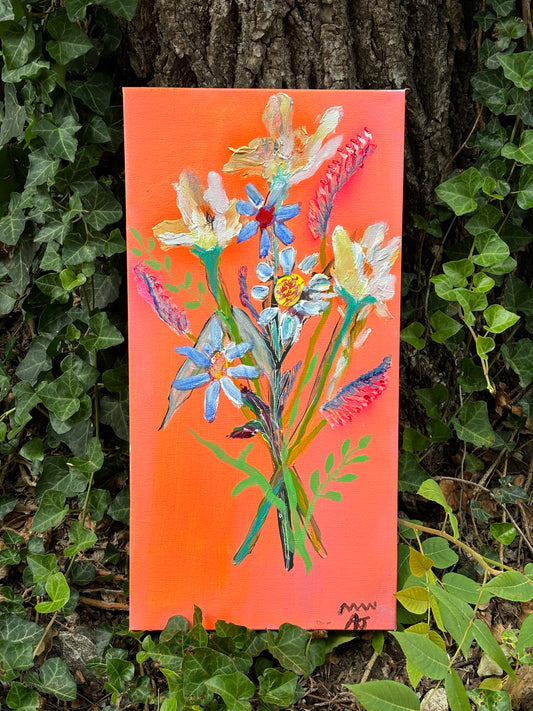 "Julius Bouquet" ORIGINAL 10" x 20" Canvas Painting