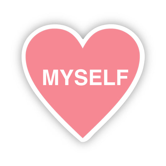 "I Love Myself" Heart 2.0" x 1.9" Die Cut Sticker in Pink