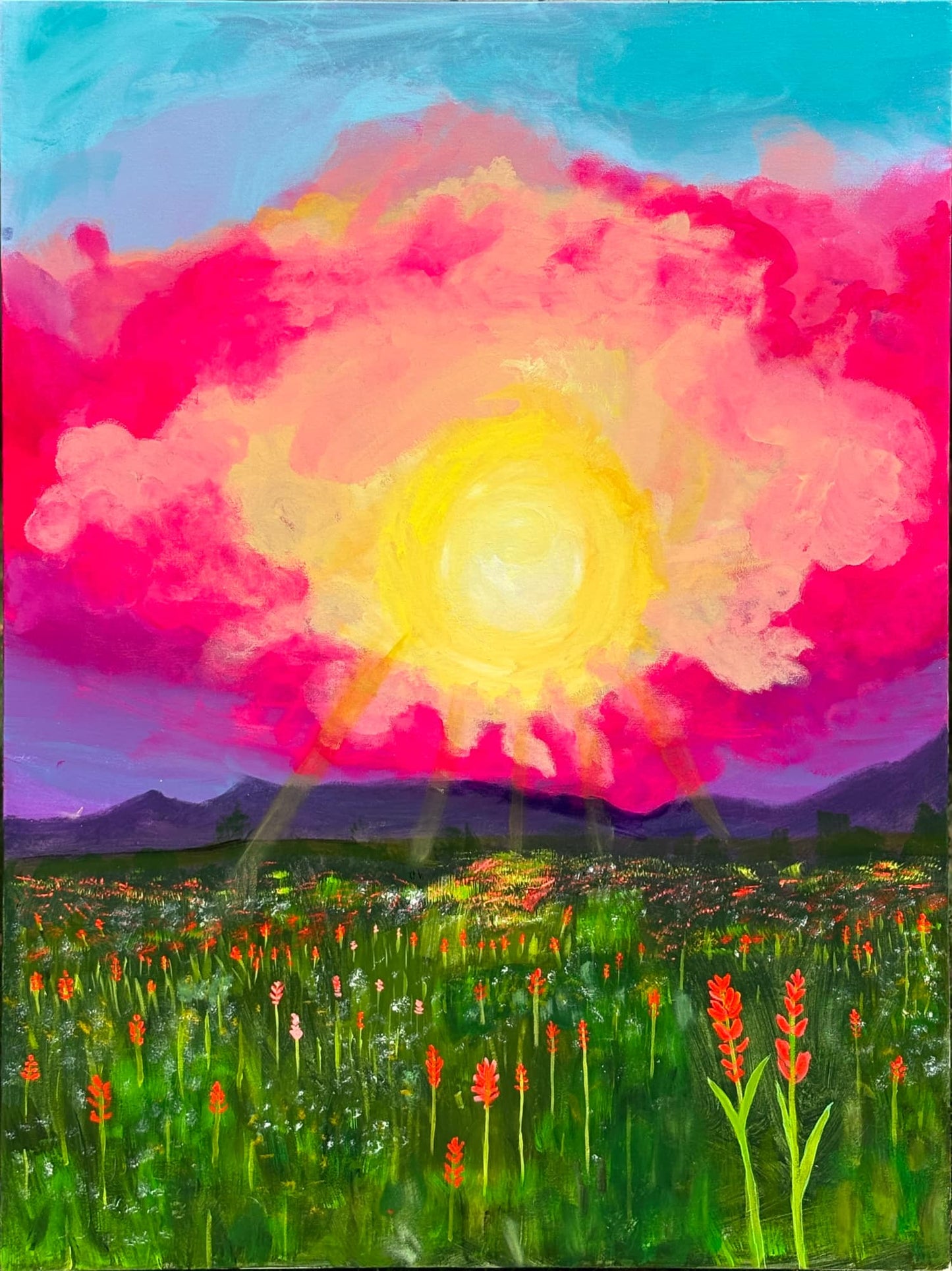 "We Saw The Same Sunset" ORIGINAL 36"x48" Canvas Painting