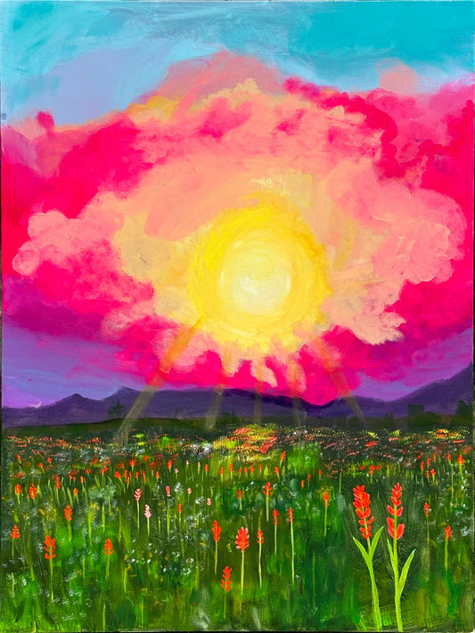 "We Saw The Same Sunset" ORIGINAL 36"x48" Canvas Painting