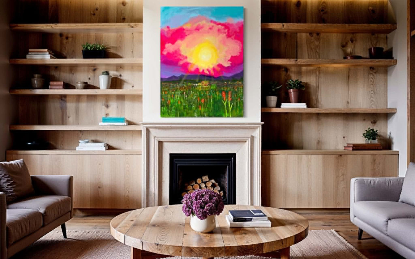 "We Saw The Same Sunset" ORIGINAL 36"x48" Canvas Painting